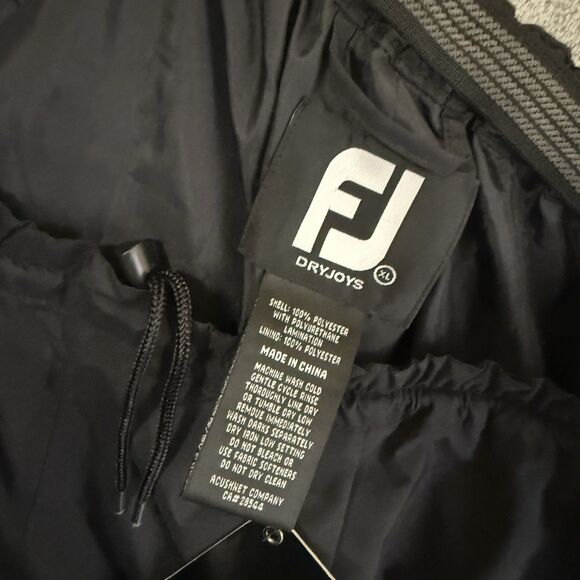 NWT Footjoy Pants Men XL Black Dryjoys Performance DJ Light Waterproof Golf Rain - Picture 3 of 12
